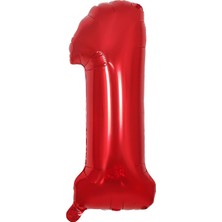 İstoç Parti Folyo Balon Kırmızı 1 Rakamı 40 Inç 100 cm