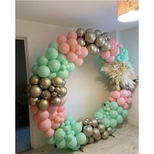 İstoç Parti Krom Gümüş Gold Makaron Mint Yeşili ve Makaron Pembe Balon Zinciri 100 Adet