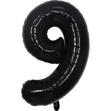 İstoç Parti Folyo Balon Siyah 9 Rakamı 34 Inç 80 cm