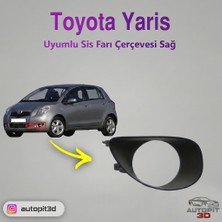 AutoPit 3D Toyota Yaris (2006–2009) Uyumlu Sis Farı Kapağı Sağ Taraf