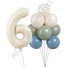 İstoç Parti Krem Rakam ve Balon Seti Yaş-6