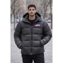 Quero Erkek Şişme Rüzgar Geçirmez Şişme Jel Dolum Antrasit Mont