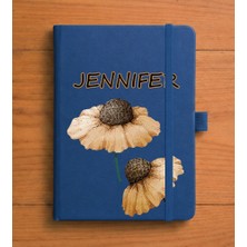 Senada Kişiye Özel Isim Yazılı Tarihsiz 192 Sayfa Mini Termo Defter Baskılı Desenli 9X14 cm Lacivert Dsnn 27