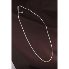 Çelik Gümüş Renk 60 cm Ince Italyan Zincir Kolye - Bamido