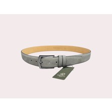 İstanbul Belt Erkek Hakiki Süet Deri Kemer – 4 CM – Gümüş Ton Tokalı, Dayanıklı, Şık & Gerçek Deriden Kemer