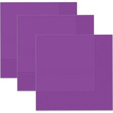 İstoç Parti Düz Desenli Mor Peçete 20 Adet