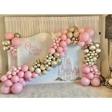 İstoç Parti Pembe Deniz Kumu Krom Gold Balon Seti 50 Adet