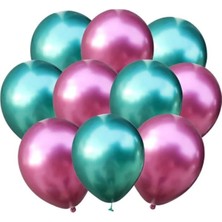 İstoç Parti Pembe-Yeşil Krom Balon 40 Adet