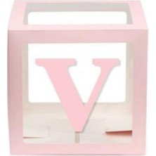 İstoç Parti Pembe V Harfli Şeffaf Kutu