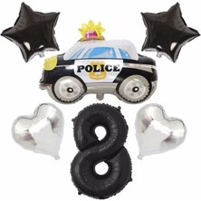 İstoç Parti Polis Arabası Balon Folyo Set Konsept Yaş 8
