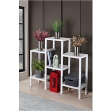 Mutfak Köşesi Shelf Piramit 6 Lı Plastik Raf Ünitesi Beyaz, Çiçeklik, Banyo, Mutfak Rafı, Ayakkabılık, Kitaplık