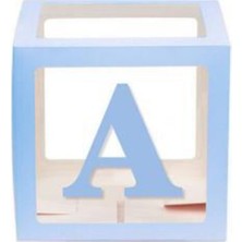 İstoç Parti Mavi A Harfli Şeffaf Kutu
