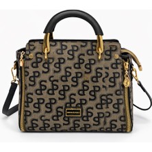 Louisiana Polo Silver Polo Kadın Çanta Monogram Desenli Vizon Haki 1079