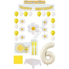 İstoç Parti Rönesans 6 Yaş Papatya Temalı Doğum Günü Parti Seti