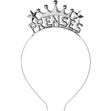 İstoç Parti Prenses Yazılı Gümüş Renk Metal Taç