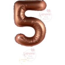 İstoç Parti Istoç Parti 5 Yaş Kahverengi Rakam Folyo Balon