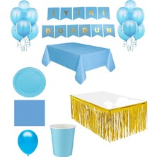 İstoç Parti Mavi Temalı Doğum Günü Parti Seti 16 Kişilik