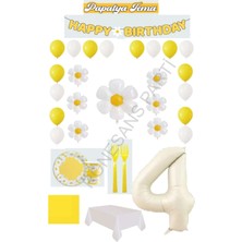 İstoç Parti Rönesans 4 Yaş Papatya Temalı Doğum Günü Parti Seti