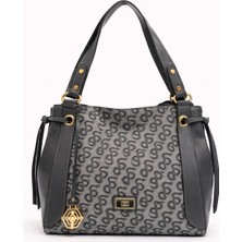 Louisiana Polo Silver Polo Kadın Çanta Monogram Desenli Gri Antrasit 1044
