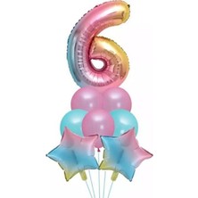 İstoç Parti Unicorn Folyo Balon Doğum Günü Seti 6 Yaş