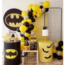 İstoç Parti Pastel Sarı-Siyah-Gri Balon 50 Adet + 5 Mt. Balon Zinciri