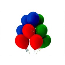 İstoç Parti Kırmızı-Koyu Mavi-Siyah Pastel Soft Balon 50 Adet + 5 mt Balon Zinciri