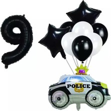 İstoç Parti Police ( Polis Arabası ) Folyo Balon Seti Yaş 9