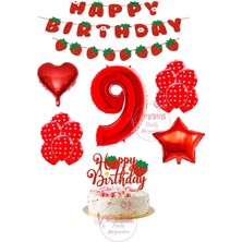 İstoç Parti Rönesans Çilek Temalı Doğum Günü Parti Seti Yaş 9