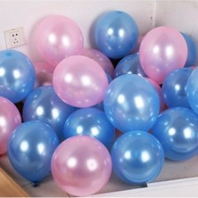 İstoç Parti 12 Inç 20 Adet Metalik Pembe-Mavi Balon