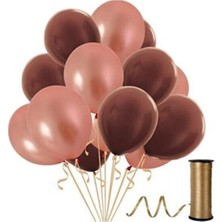 İstoç Parti Kahverengi - Rose Gold Metalik Balon 20 Adet