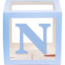 İstoç Parti Mavi N Harfli Şeffaf Kutu