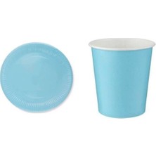 İstoç Parti Mavi Doğum Günü Tabak Bardak Seti 8 Kişilik