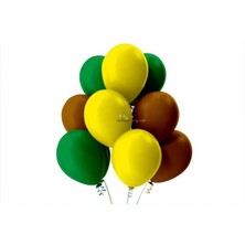 İstoç Parti Açık Yeşil-Kahverengi-Sarı Pastel Soft Balon 50 Adet + 5 Metre Balon Zinciri