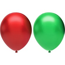 İstoç Parti Metalik Balon Seti 10 Adet ( Kırmızı, Koyu Yeşil)