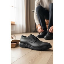 Enoch Erkek Klasik Ayakkabı - Karma Doku Tasarımlı ve Kalın Tırtıklı Tabanlı Bağcıklı Model