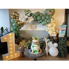 İstoç Parti Krom Gold Küf Yeşili Beyaz Çikolata Kahve ve Ten Rengi Balon Zinciri 100 Adet+5 mt Balon Zinciri