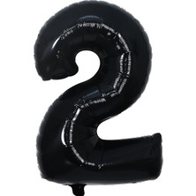 İstoç Parti Folyo Balon Siyah 2 Rakamı 34 Inç 80 cm