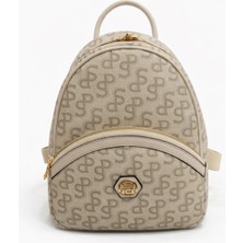 Louisiana Polo Silver Polo Kadın Sırt Çantası Monogram Taş-Kemık 945