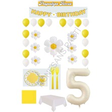 İstoç Parti Rönesans 5 Yaş Papatya Temalı Doğum Günü Parti Seti