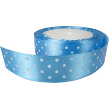 İstoç Parti Kurdela Saten Puanlı Mavi 2 cm 10 Metre