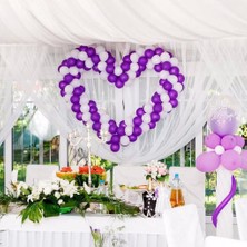 İstoç Parti Mor-Beyaz Balon Seti 70 Adet + 5 mt Balon Zinciri
