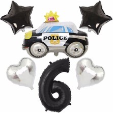 İstoç Parti Polis Arabası Balon Folyo Set Konsept Yaş 6