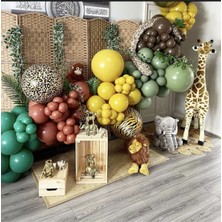 İstoç Parti Yanık Turuncu-Koyu Yeşil-Kahverengi-Küf Yeşili-Zerdeçal Balon Seti 70 Adet