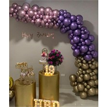 İstoç Parti Krom Balon Balon Zincir Pembe Mor Gold 50 Adet