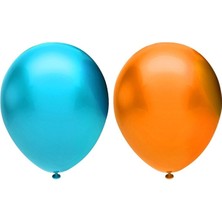 İstoç Parti Metalik Balon Seti 100 Adet ( Açık Mavi, Turuncu)