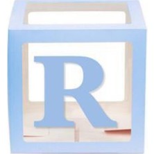 İstoç Parti Mavi R Harfli Şeffaf Kutu