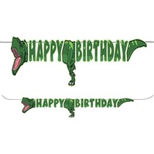 İstoç Parti Vahşi Jurassik Happy Birthday Yazılı Banner