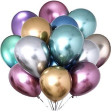 İstoç Parti Karışık Krom Balon Doğum Günü Balonu 50 Adet
