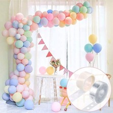 İstoç Parti Makaron Karışık 70 Adet Karışık Renk Soft Pastel Balon + 5 Mt.balon Zinciri