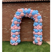 İstoç Parti Makaron Balon Pembe Mavi Renk ve Balon Zinciri 50 Adet